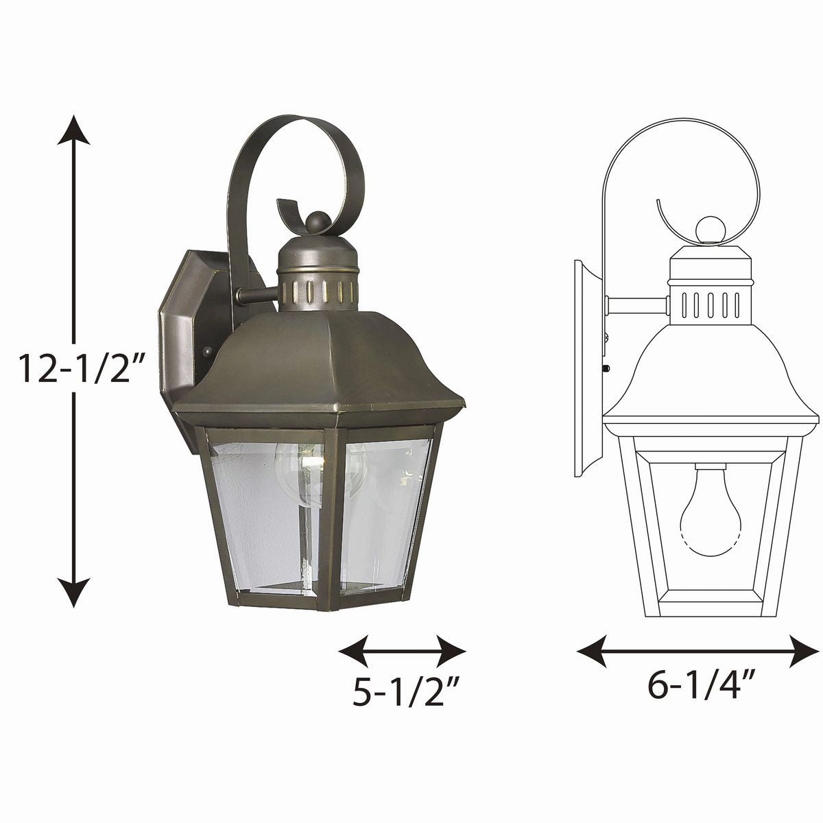 Andover One Light Wall Lantern Antique Bronze