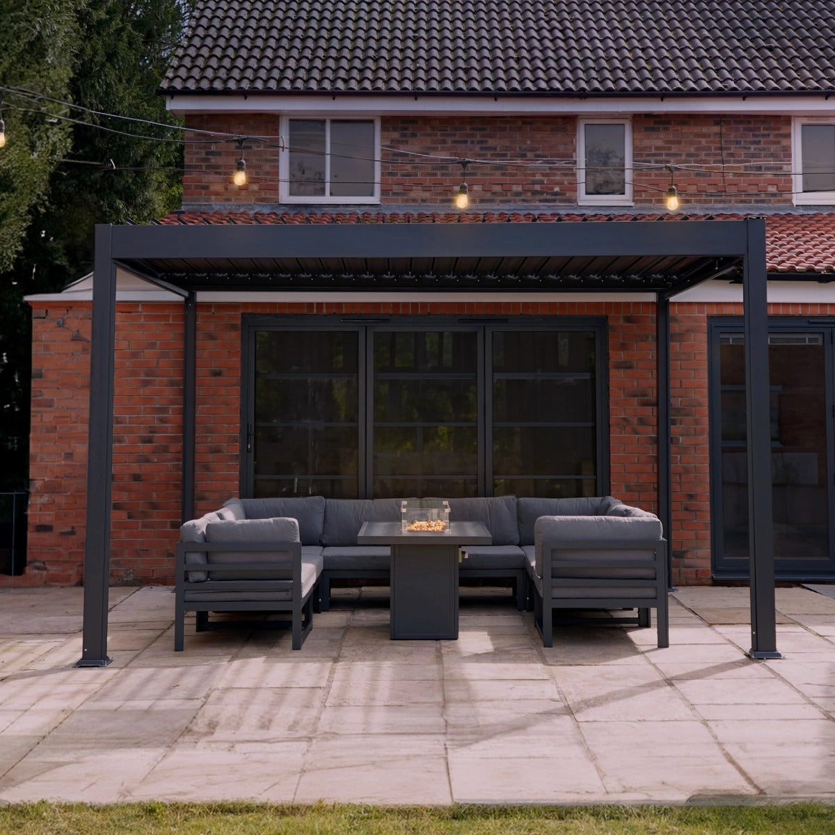 Anthracite Aluminium Pergola - 3m x 4m