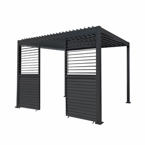Anthracite Aluminium Pergola With 2 x Shutter Panels - 3m x 3moutdoor patio furniture set