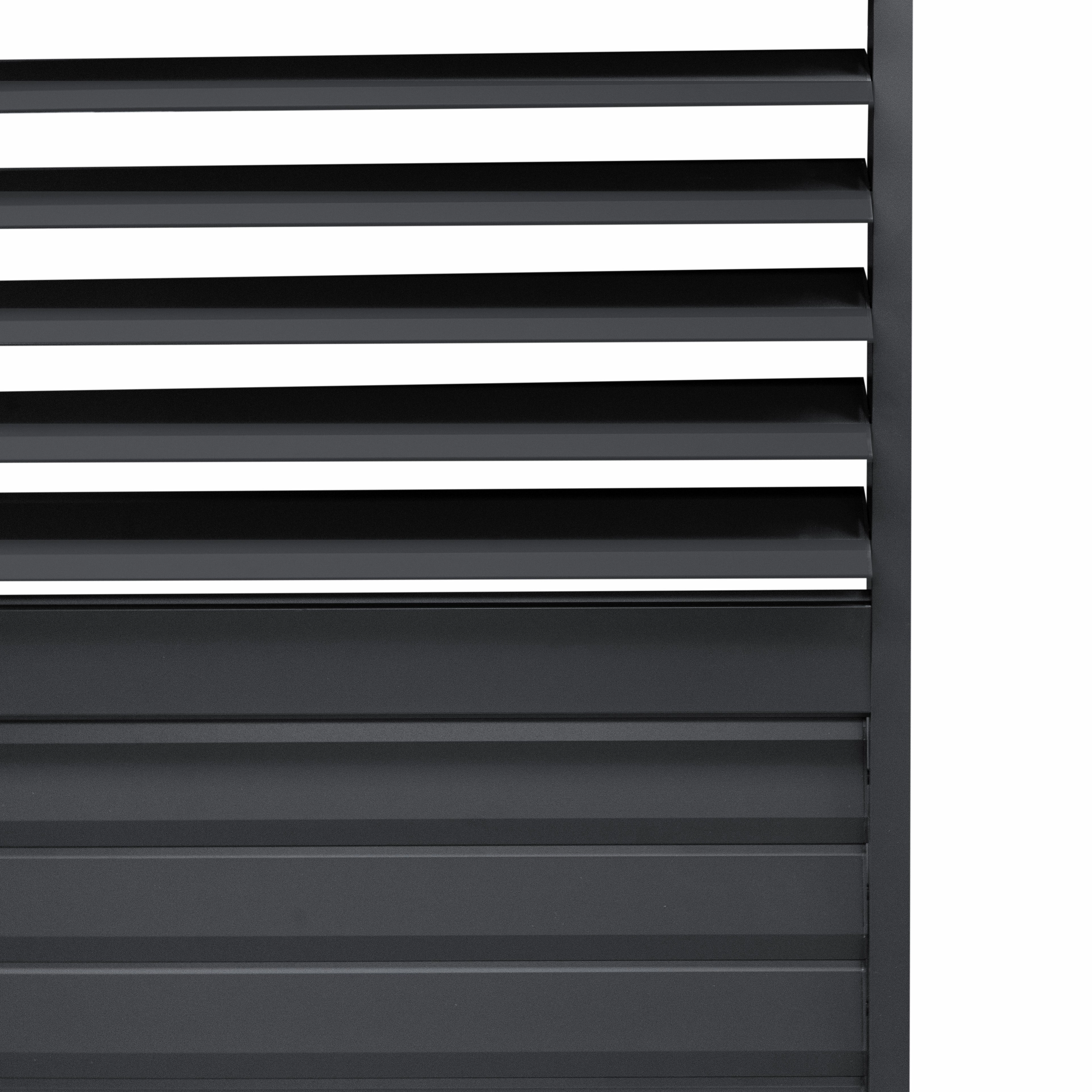 Anthracite Aluminium Pergola With 2 x Shutter Panels - 3m x 3m