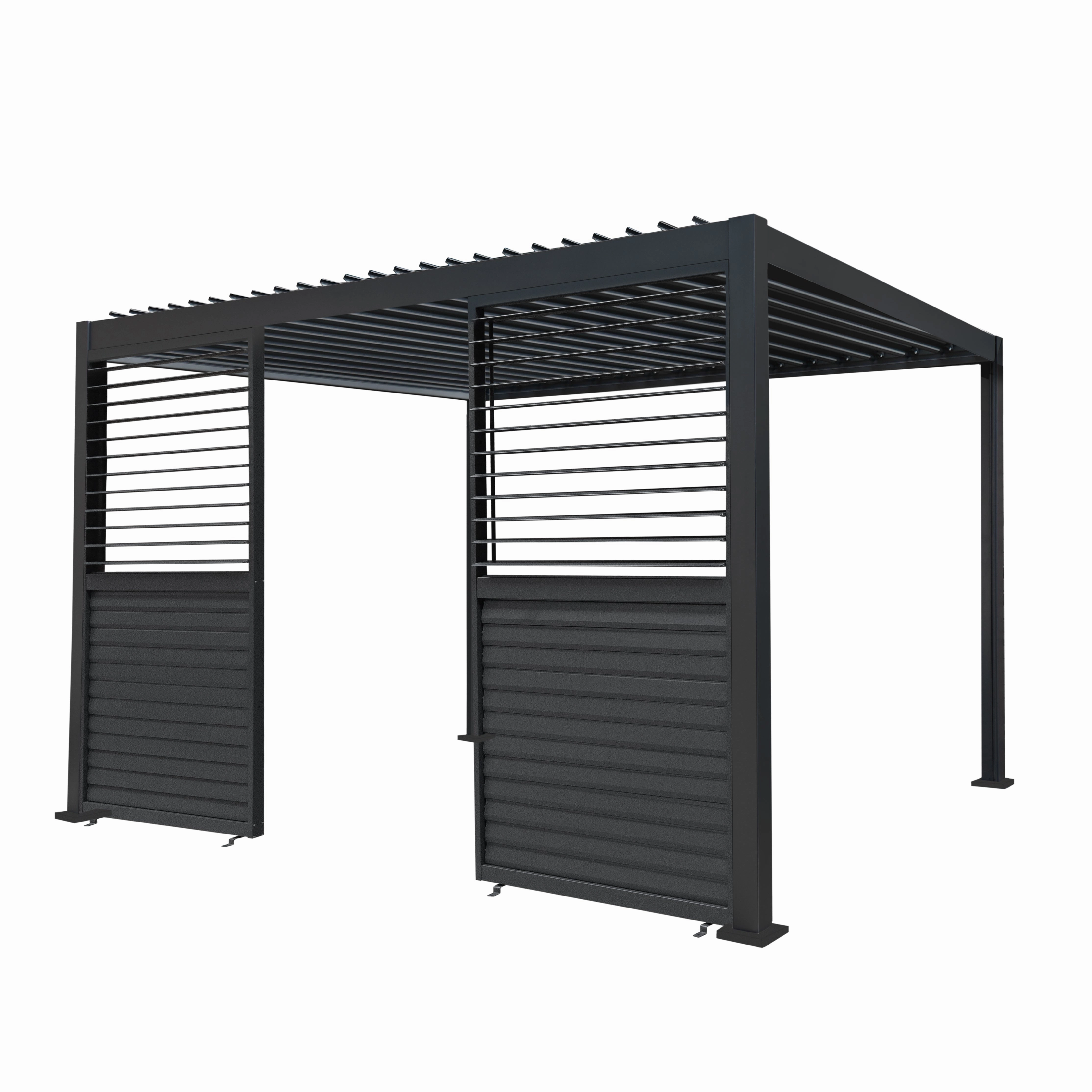 Anthracite Aluminium Pergola With 2 x Shutter Panels - 3m x 4moutdoor patio furniture set