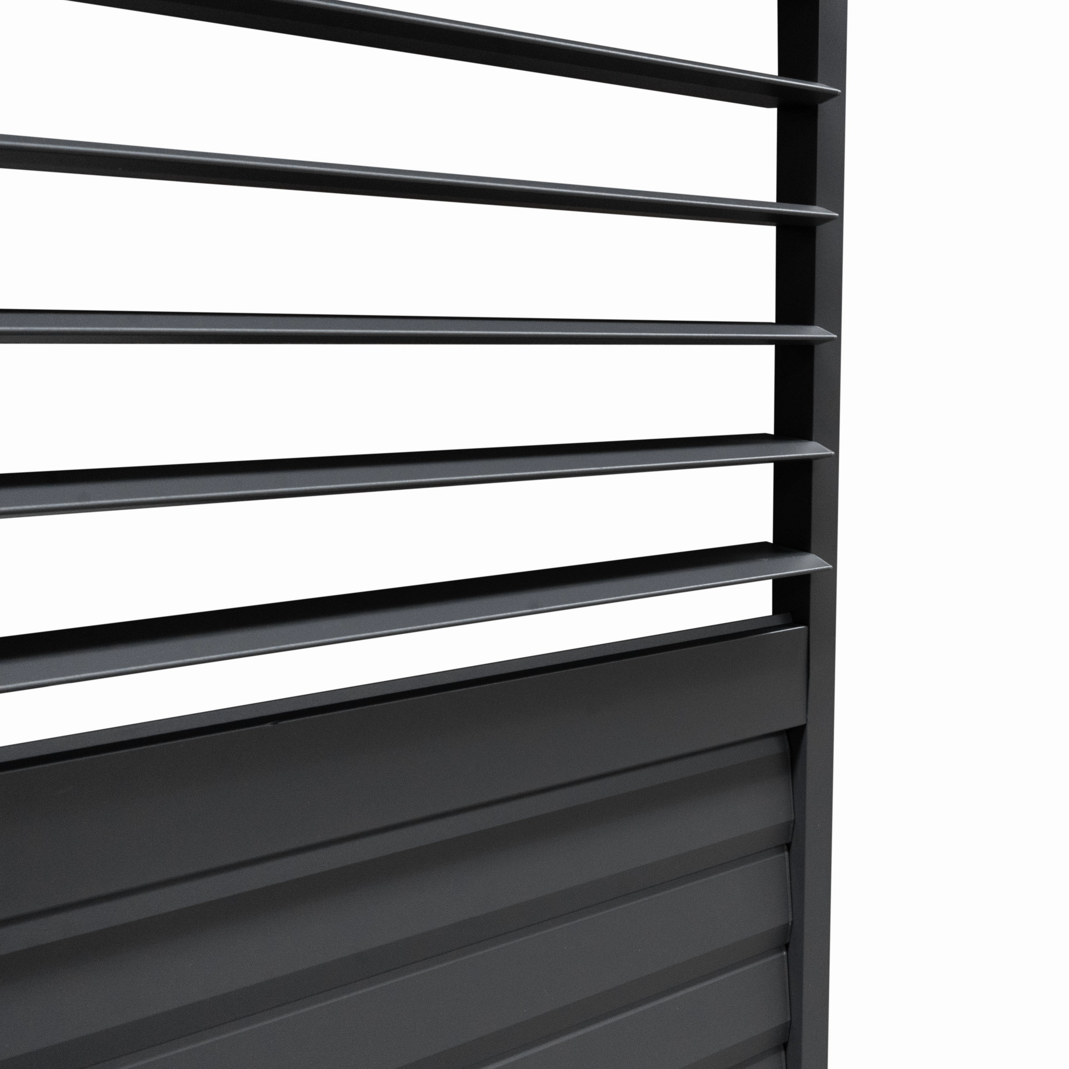 Anthracite Aluminium Pergola With 2 x Shutter Panels - 3m x 4m