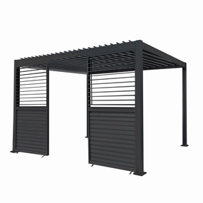Anthracite Aluminium Pergola With 2 x Shutter Panels - 3m x 4moutdoor patio furniture set