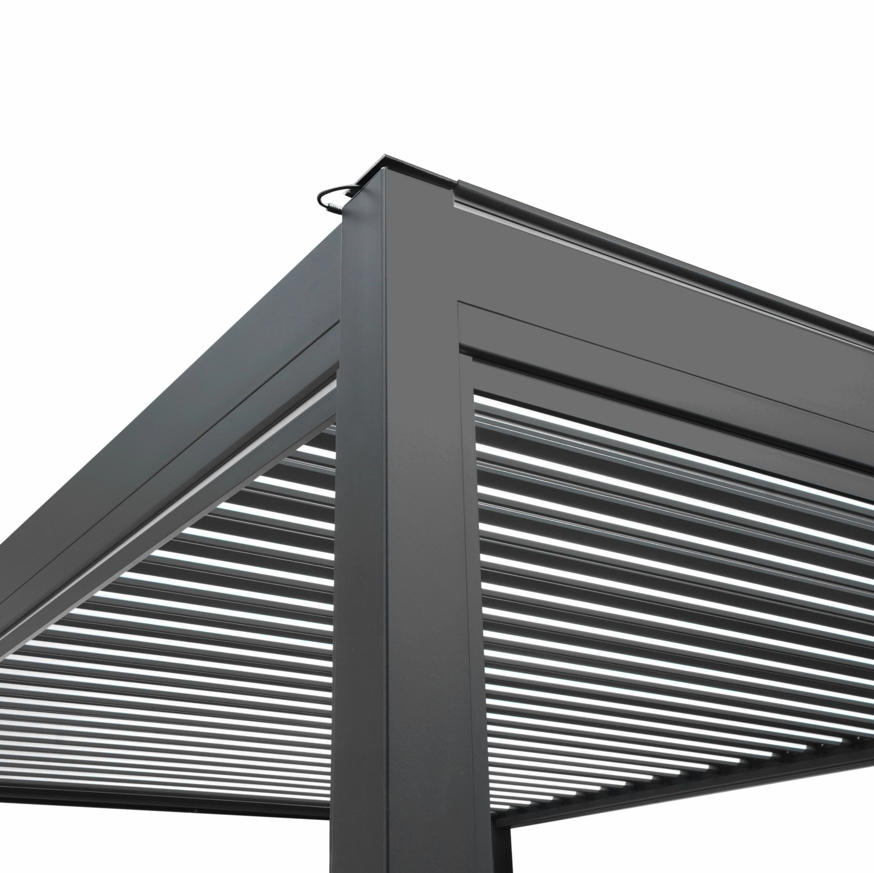 Anthracite Aluminium Pergola With LED Lights - 3m x 3m