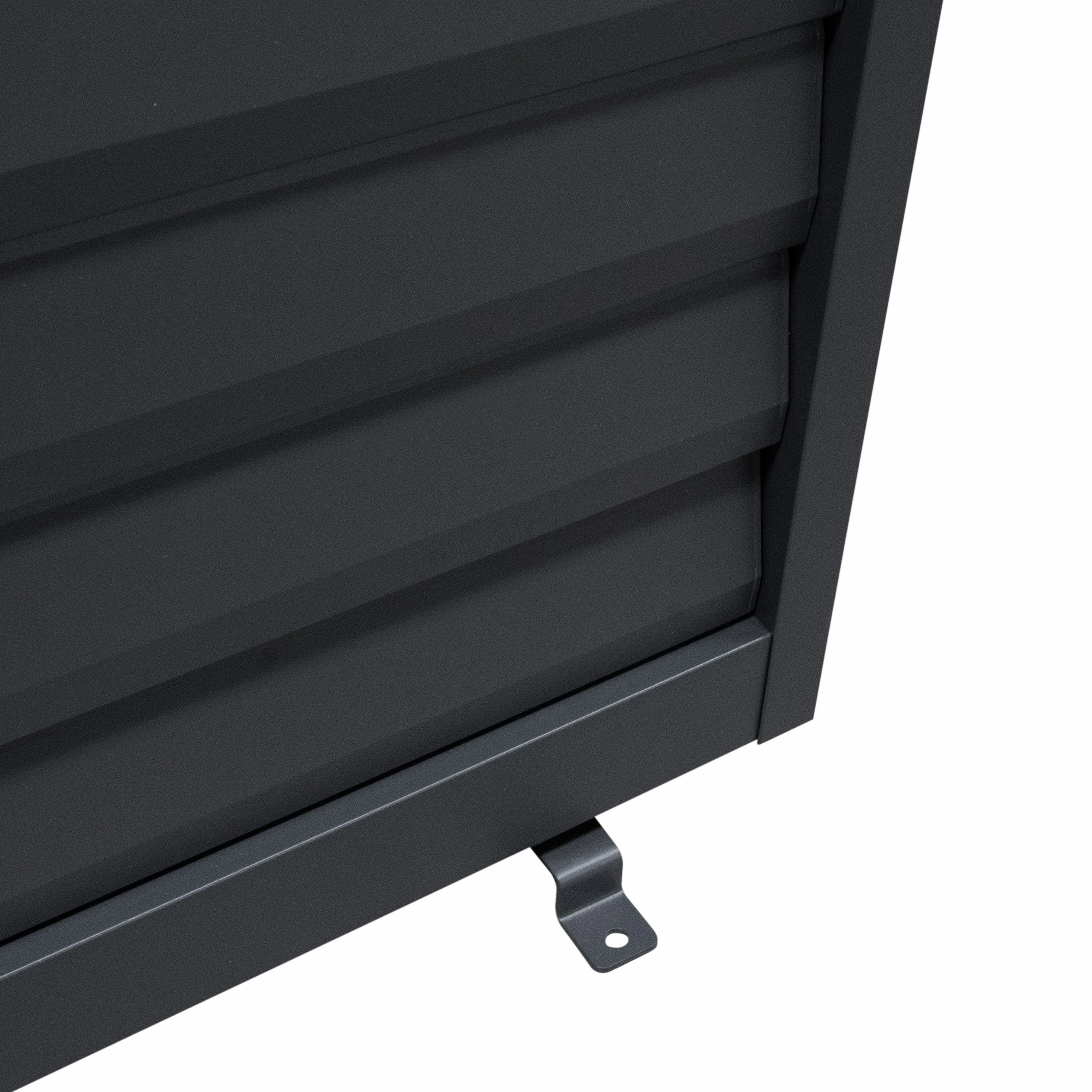 Anthracite Aluminium Pergola With LED Lights & 2 x Shutter Panels - 3m x 4m