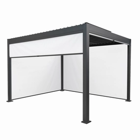 Anthracite Aluminium Pergola With White Blinds - 3m x 4moutdoor patio furniture set