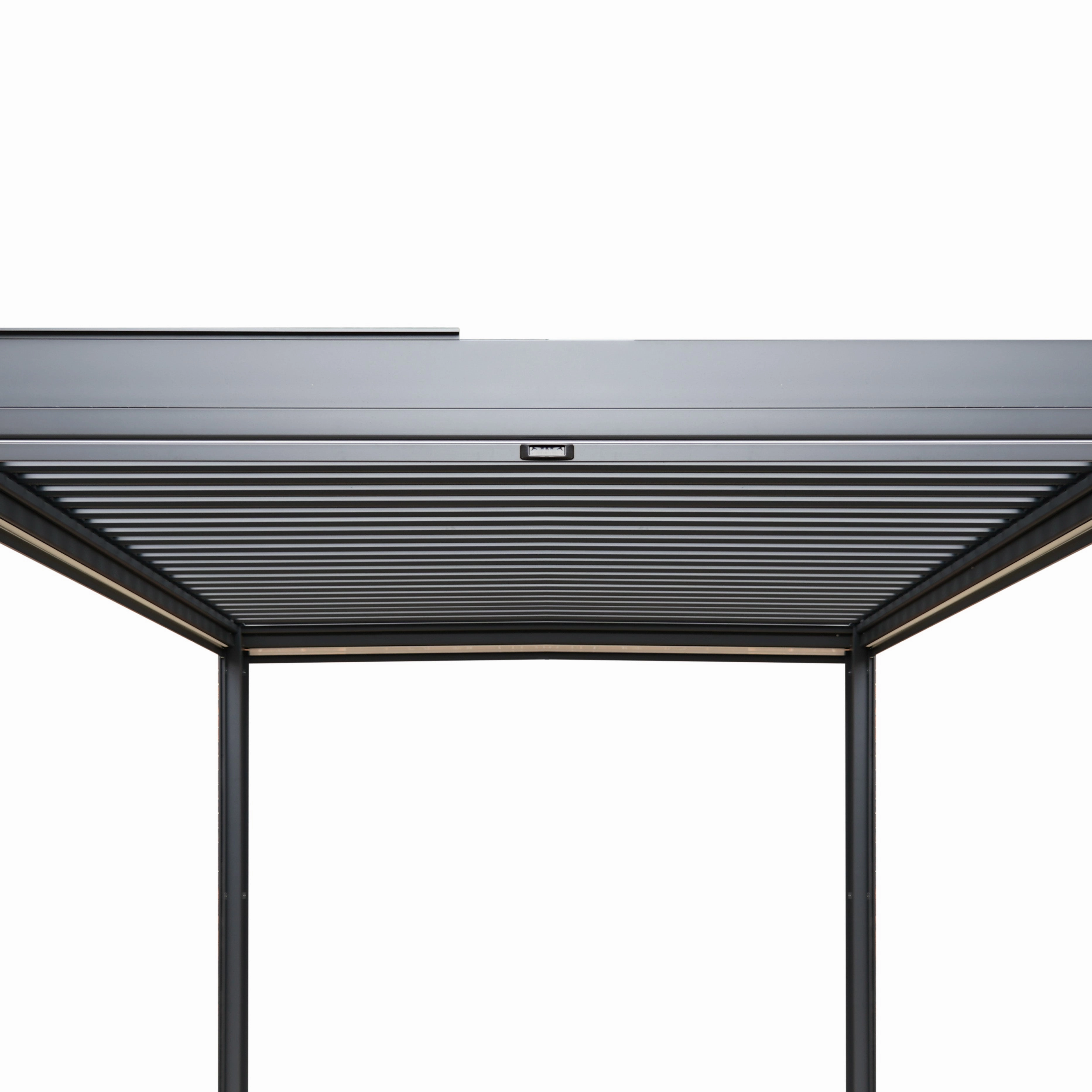 Anthracite Aluminium Pergola With White Blinds - 3m x 4m