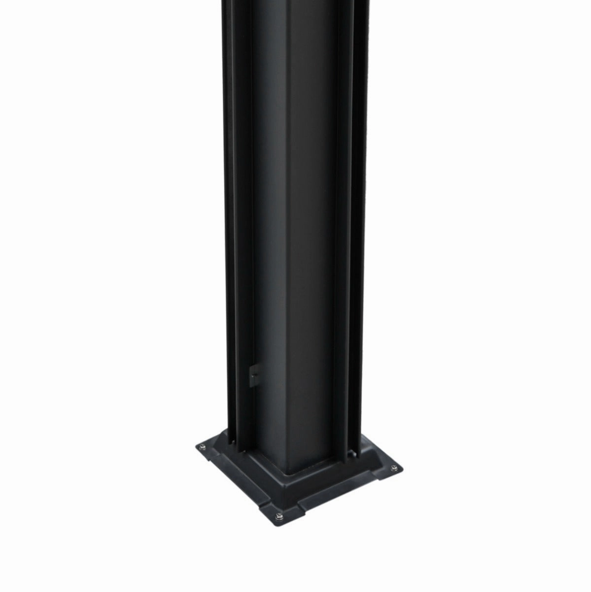 Anthracite Aluminium Pergola With White Blinds & LED Lights - 3m x 3m