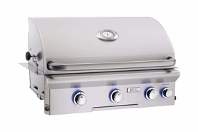 AOG  American Outdoor Grill L Series 30" Built-In Grill stainless steel BBQ grill with side table