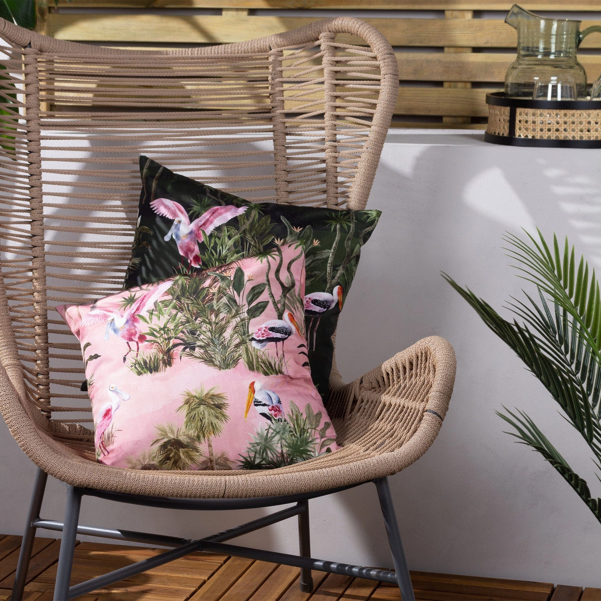 Aquatic - Blush Pink Outdoor Cushion 43x43cm