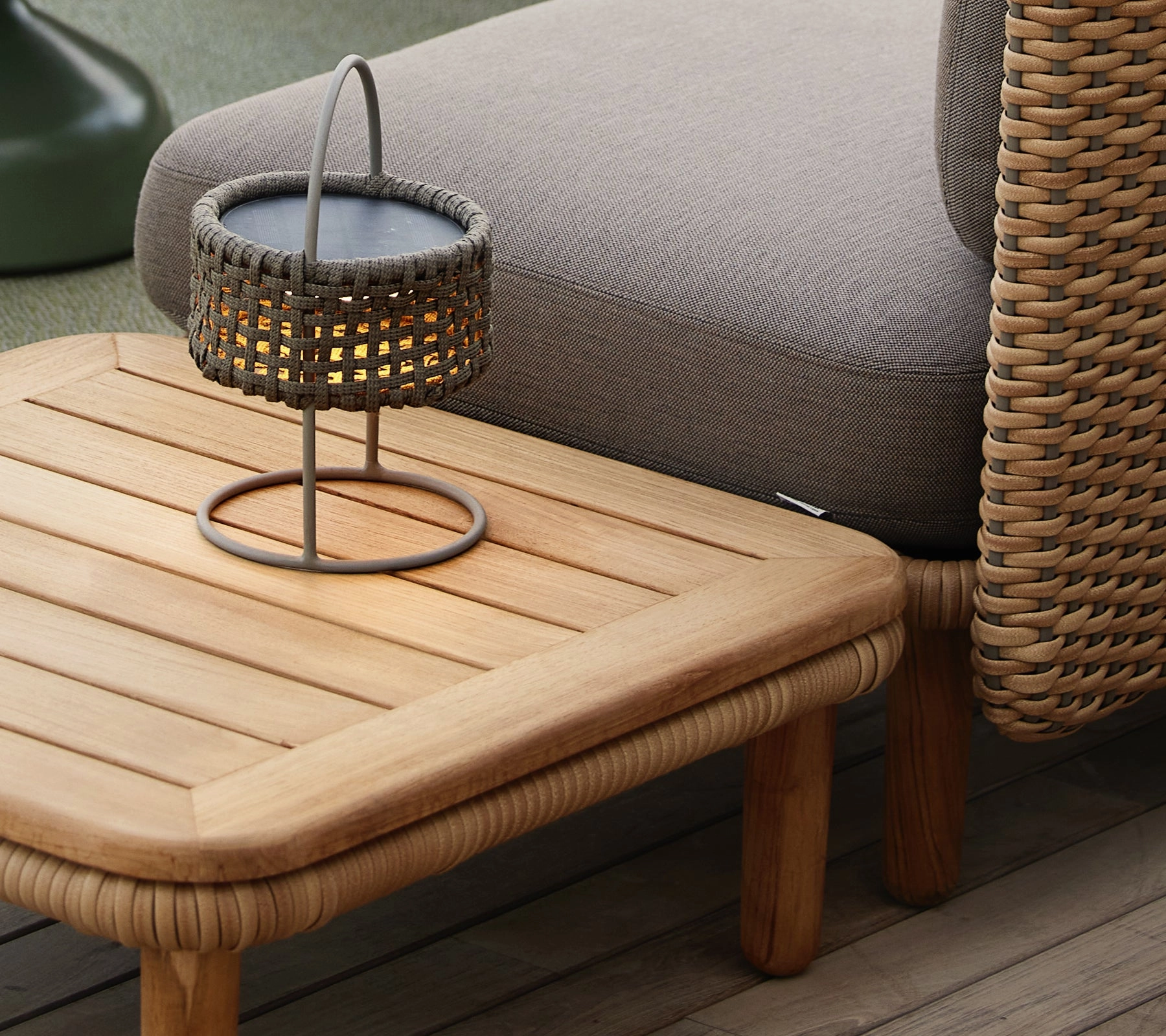 Arch coffee table w/ teak table top