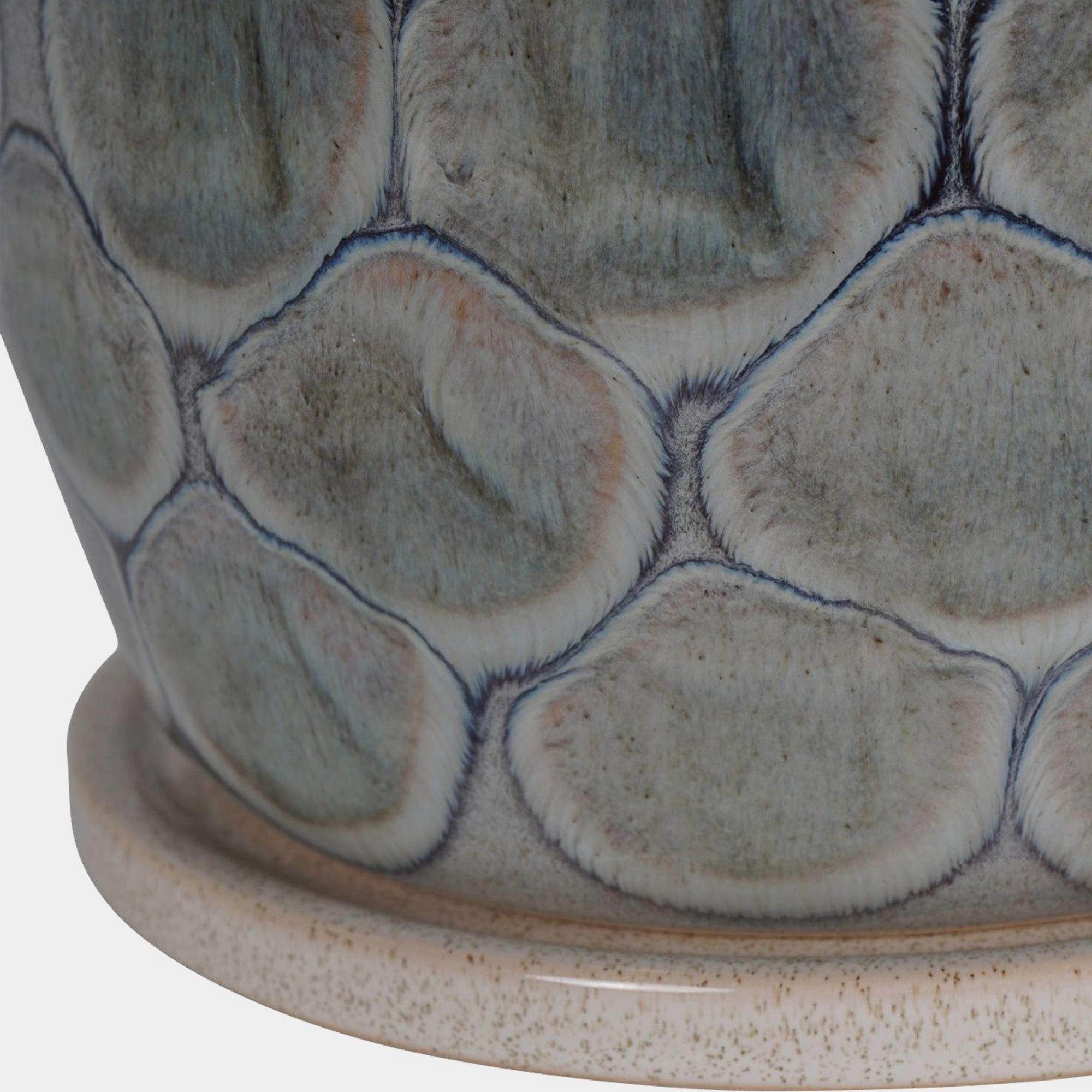 Armadillo - Large Azure Ceramic Planter with Base