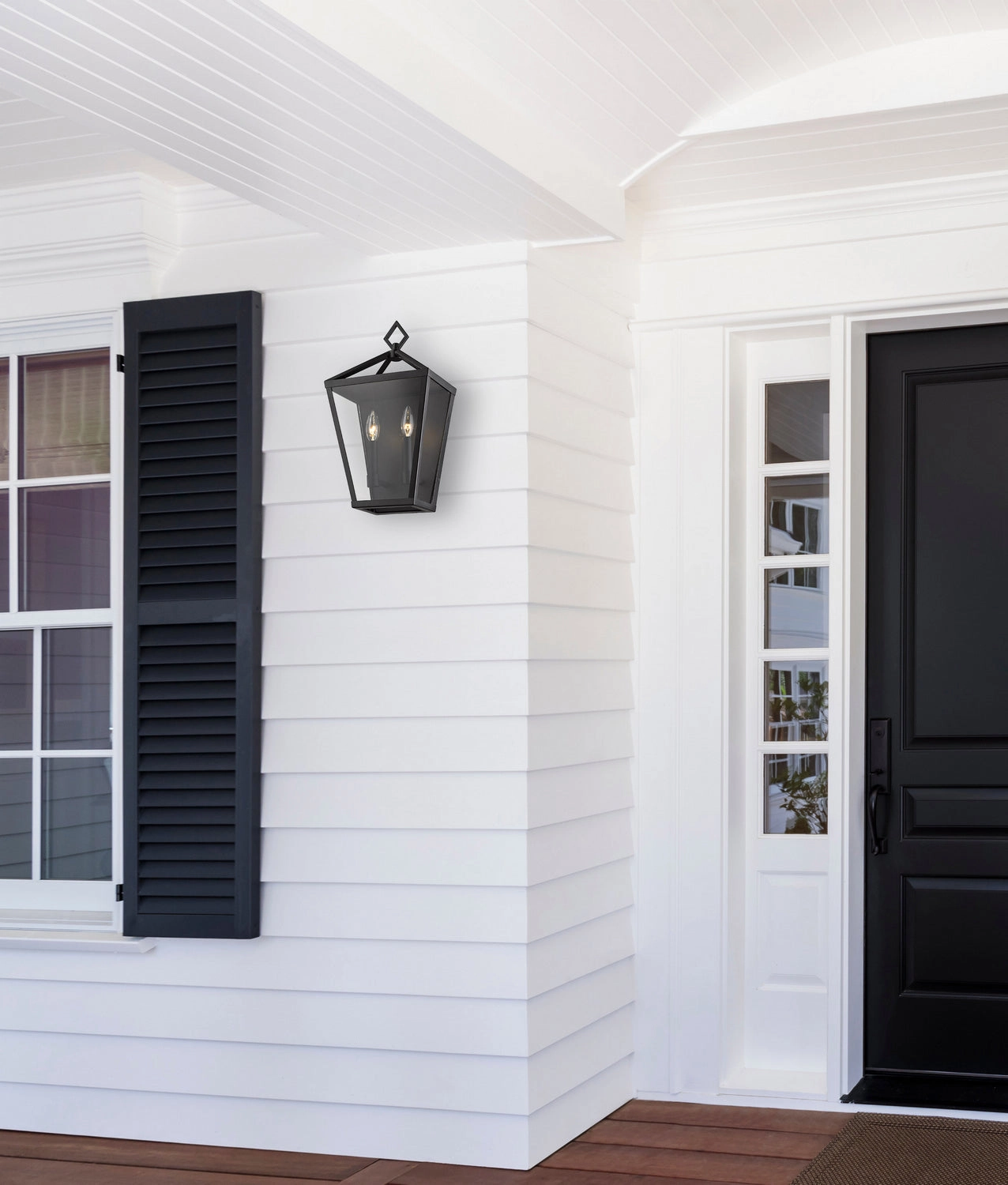 Arnold Two Light Outdoor Wall Bracket Powder Coated Black
