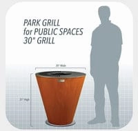Arteflame 30 inch Corten Steel Charcoal Grill ONE30PARK