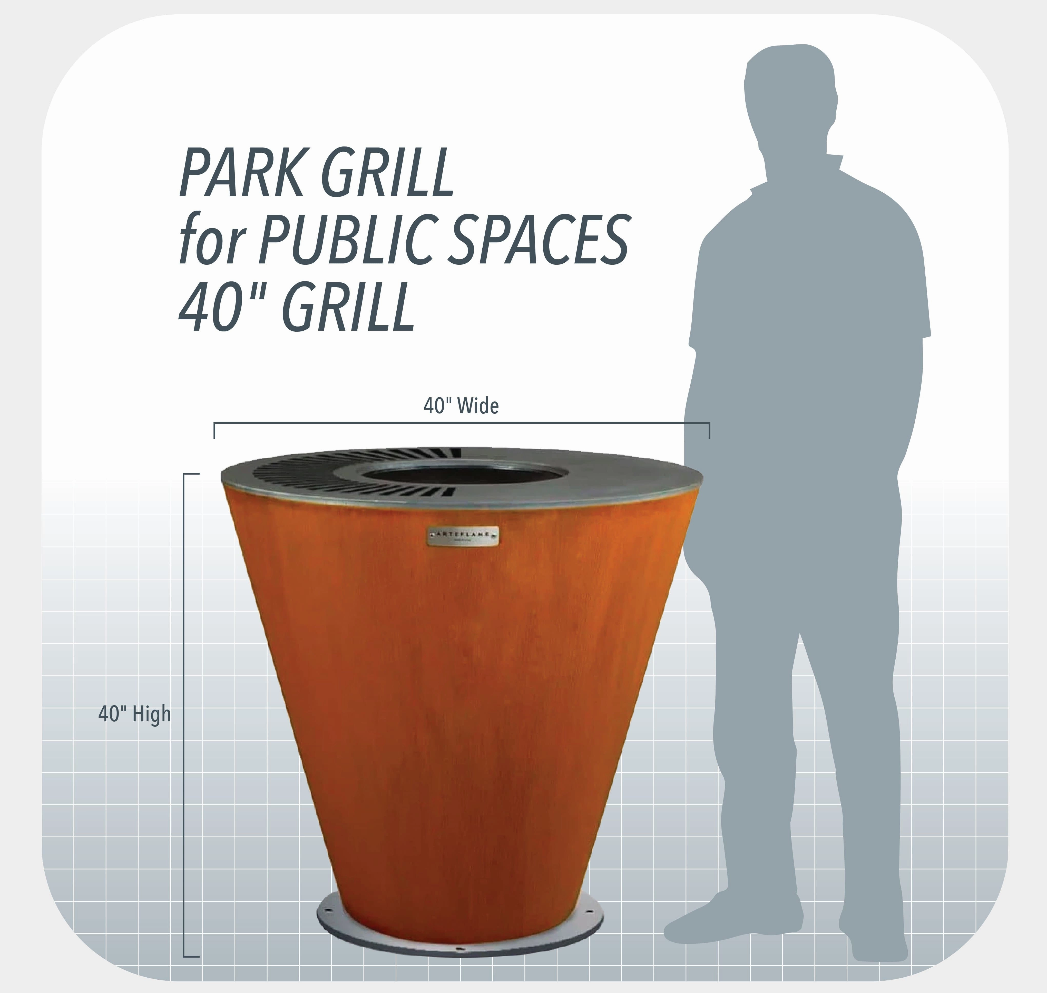 Arteflame 40 inch Corten Steel Charcoal Grill One40PARK