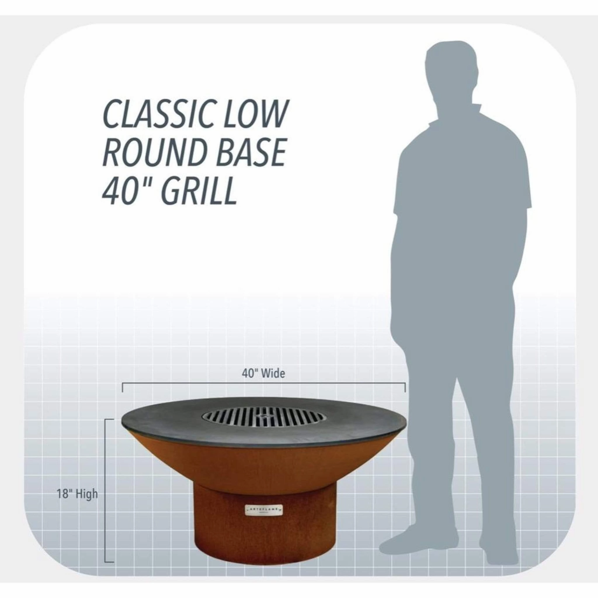 Arteflame 40" Fire Pit Low Round Base