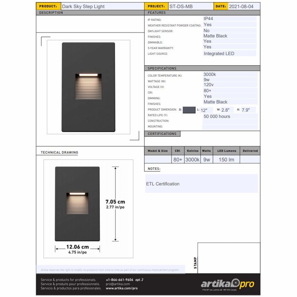 Artika Dark Outdoor Wall Light