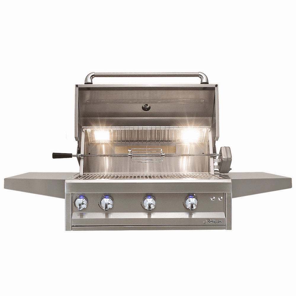 Artisan 32-Inch 3-Burner Built-In Professional Gas Grill With Rotisserie & Light ARTP-32-NG/LP