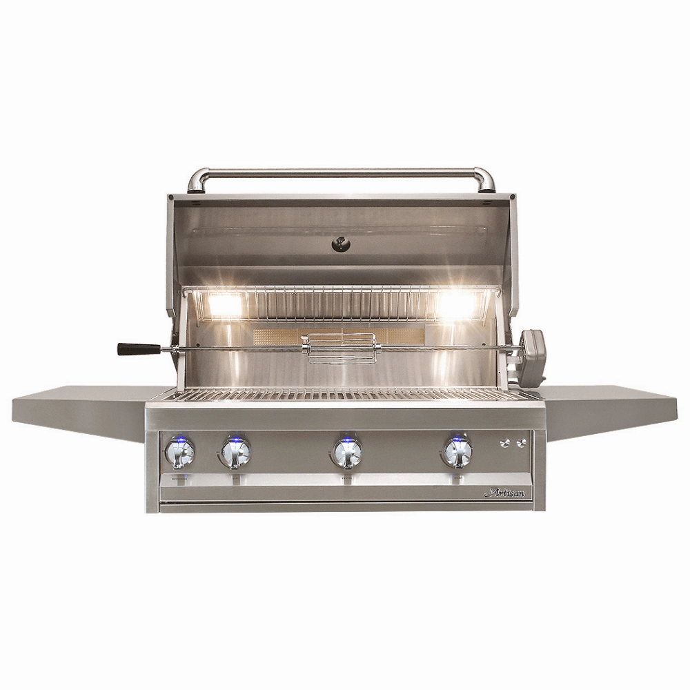Artisan 36-Inch 3-Burner Built-In Professional Gas Grill With Rotisserie & Light ARTP-36-NG/LP