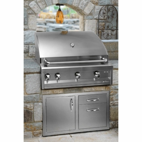 Artisan 42-Inch 3-Burner Built-In Professional Gas Grill With Rotisserie & Light ARTP-42-NG/LP compact BBQ grill for small spaces