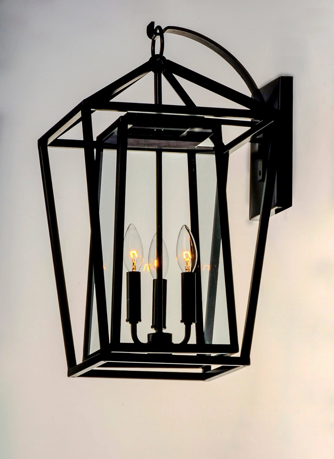 Artisan Three Light Outdoor Wall Lantern Black