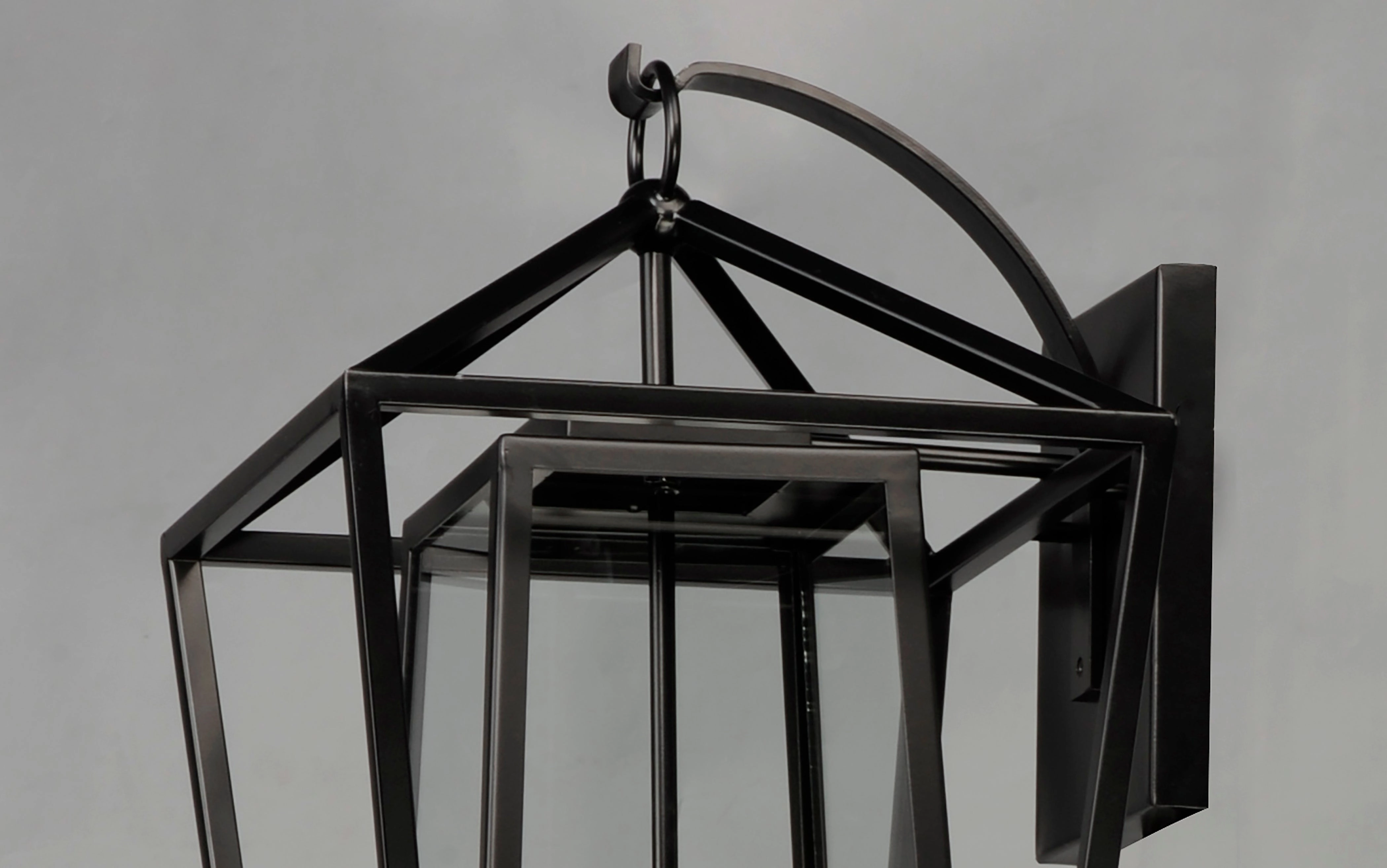 Artisan Three Light Outdoor Wall Lantern Black