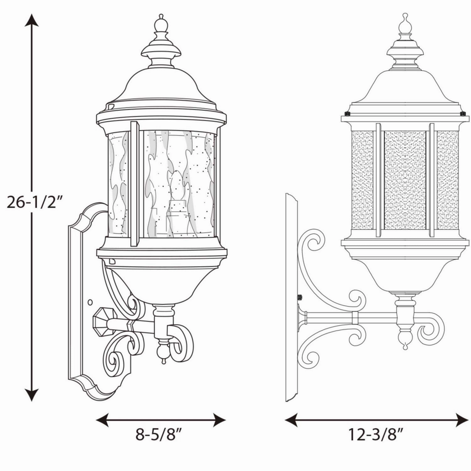 Ashmore Three Light Large Wall Lantern Textured Black
