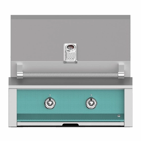 Aspire by Hestan 30 inch Liquid Propane Gas Grill, with 2 U-Burners EAB30-LP-TQ stainless steel BBQ grill with side table