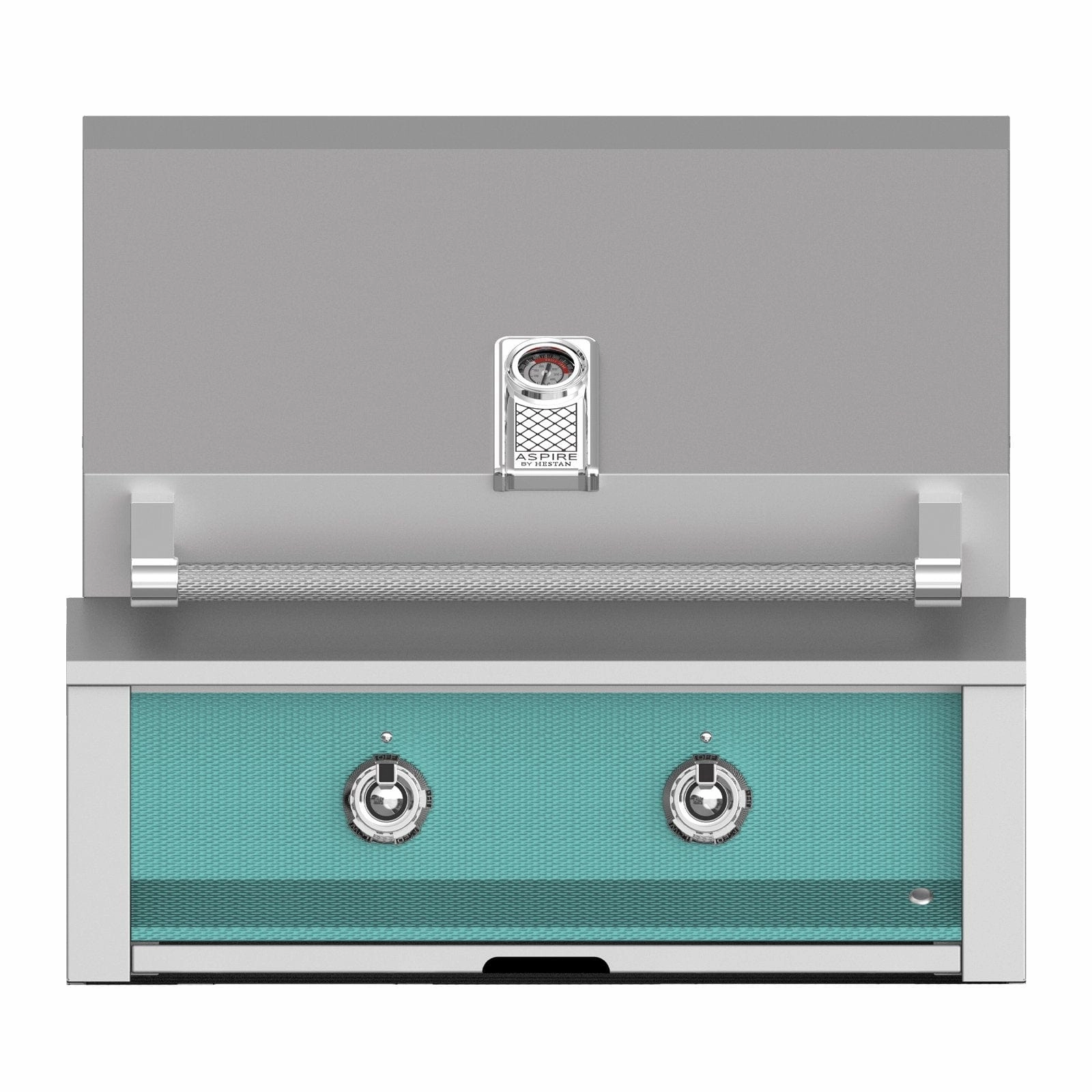 Aspire by Hestan 30 inch Liquid Propane Gas Grill, with 2 U-Burners EAB30-LP-TQ stainless steel BBQ grill with side table
