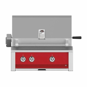 Aspire by Hestan 30-Inch Natural Gas Grill with Burners and Rotisserie EABR30-NG-RD stainless steel BBQ grill with side table