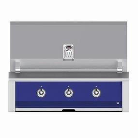 Aspire by Hestan 36-inch Liquid Propane Gas Grill with Burner and Sear EMB36-LP-BU stainless steel BBQ grill with side table