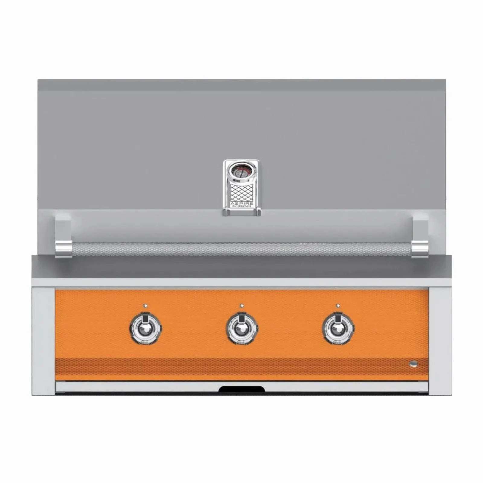 Aspire by Hestan 36-inch Liquid Propane Gas Grill with Burner and Sear EMB36-LP-OR stainless steel BBQ grill with side table