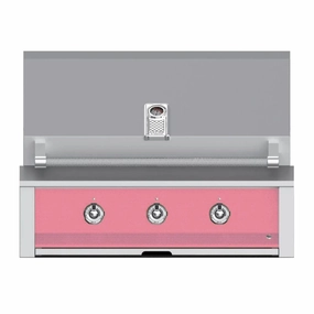 Aspire by Hestan 36-inch Liquid Propane Gas Grill with Burner and Sear EMB36-LP-PK stainless steel BBQ grill with side table