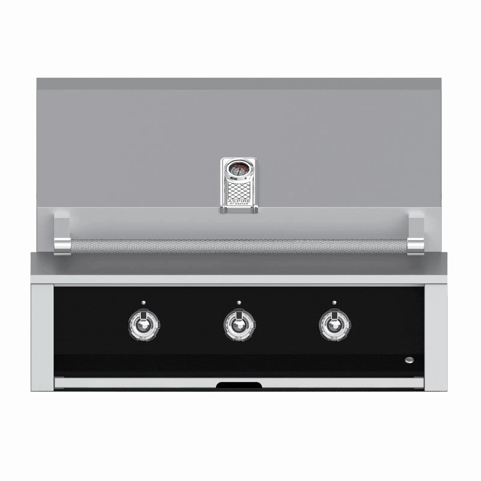 Aspire by Hestan 36-inch Liquid Propane Grill with 3 Burners EAB36-LP-BK stainless steel BBQ grill with side table