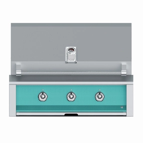 Aspire by Hestan 36-inch Liquid Propane Grill with 3 Burners EAB36-LP-TQ stainless steel BBQ grill with side table