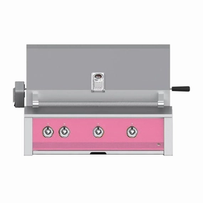 Aspire by Hestan 36-Inch Liquid Propane Grill with Burner,Sear and Rotisserie EMBR36-LP-PK stainless steel BBQ grill with side table