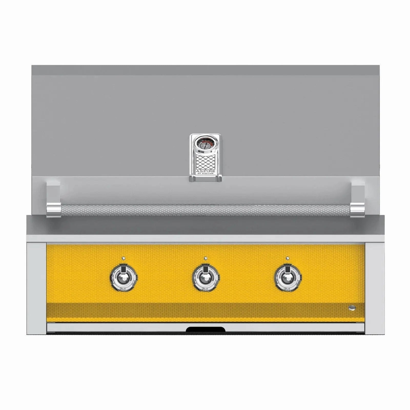 Aspire by Hestan 36-Inch Natural Gas Grill with 3 U Burners EAB36-NG-YW stainless steel BBQ grill with side table