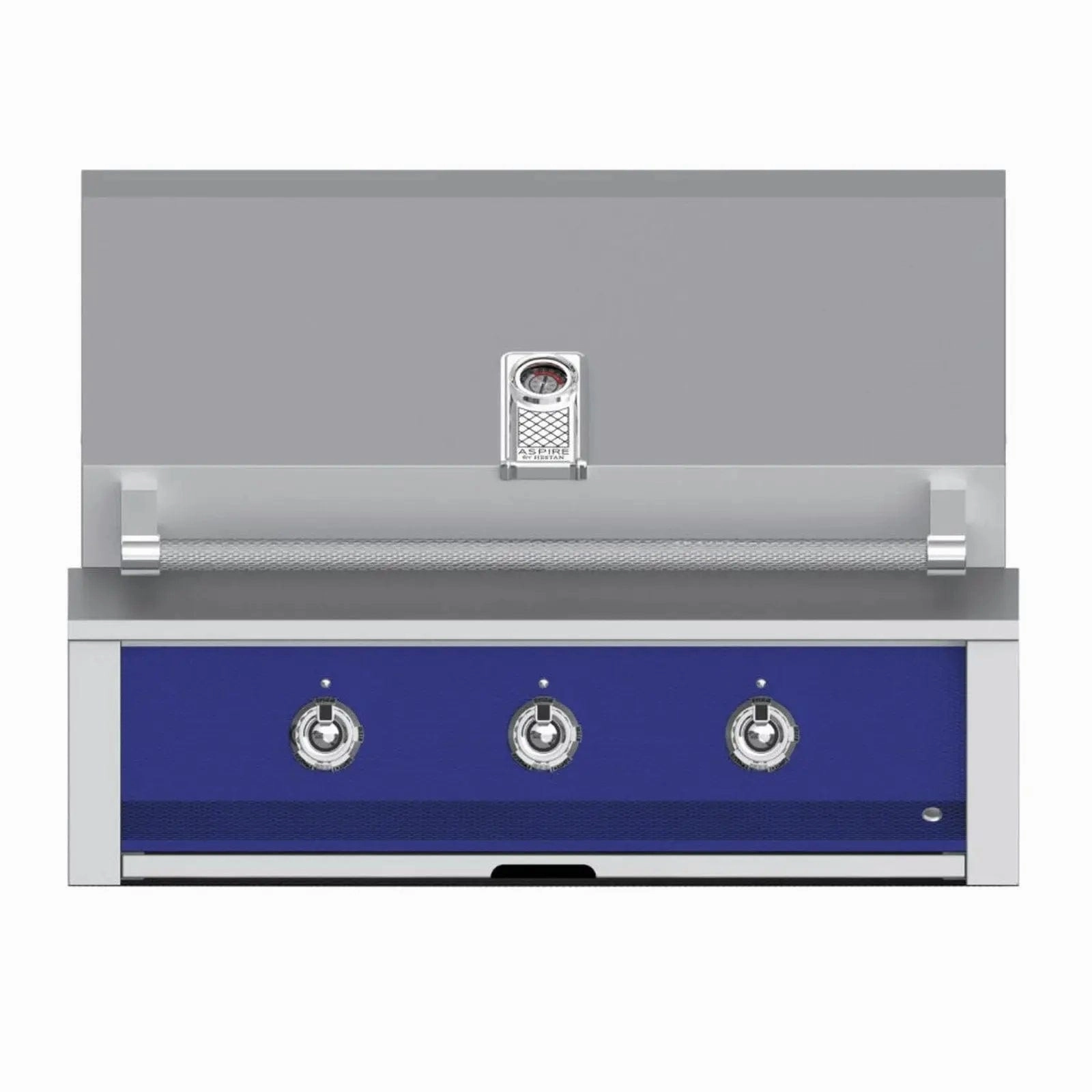 Aspire by Hestan 36-Inch Natural Gas Grill with Dual Burner and Sear EMB36-NG-BU stainless steel BBQ grill with side table