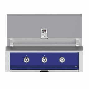 Aspire by Hestan 36-Inch Natural Gas Grill with Dual Burner and Sear EMB36-NG-BU stainless steel BBQ grill with side table