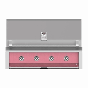 Aspire by Hestan 42-Inch Liquid Propane Gas Grill with 4 U-Burners EAB42-LP-PK stainless steel BBQ grill with side table