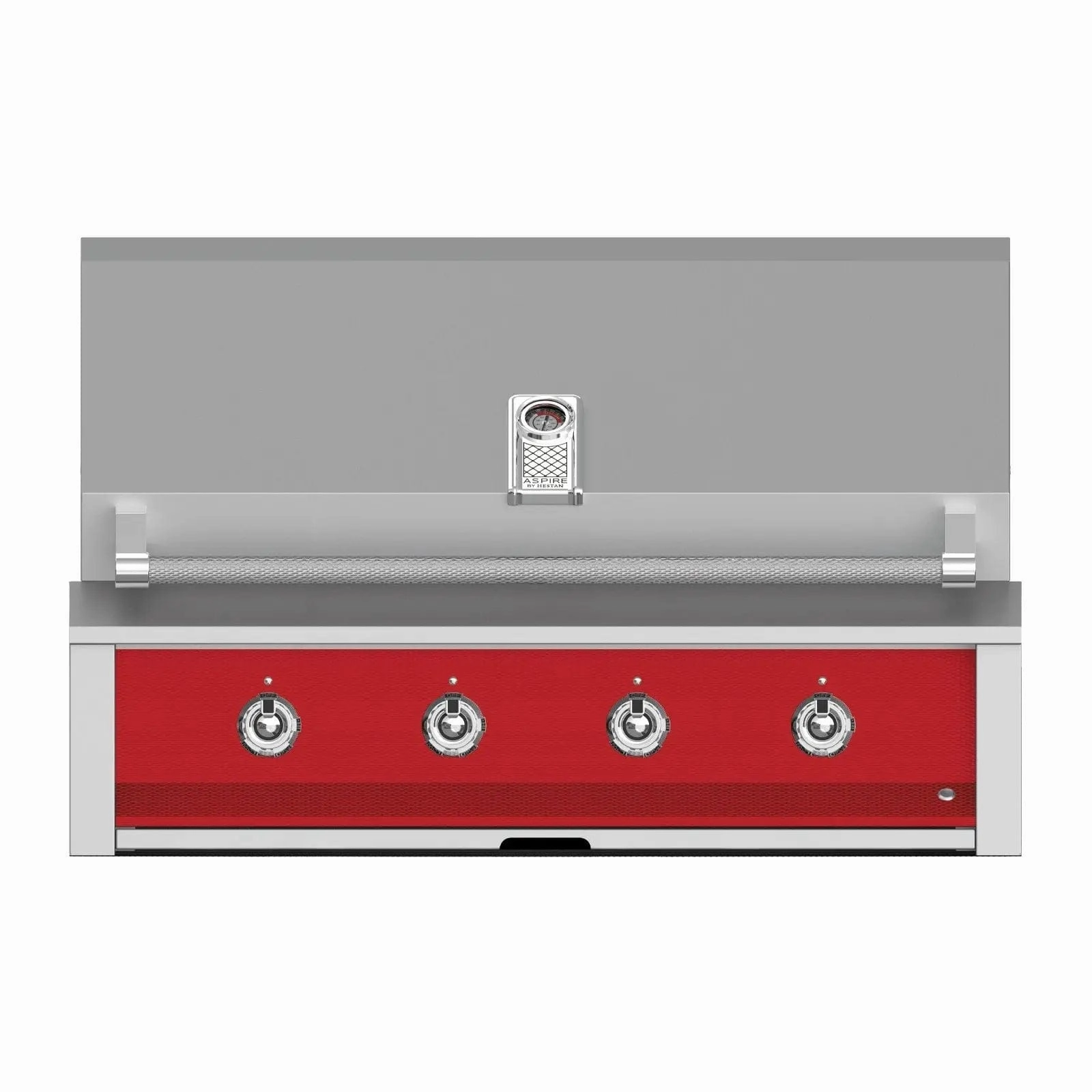 Aspire by Hestan 42-Inch Liquid Propane Gas Grill with 4 U-Burners EAB42-LP-RD stainless steel BBQ grill with side table