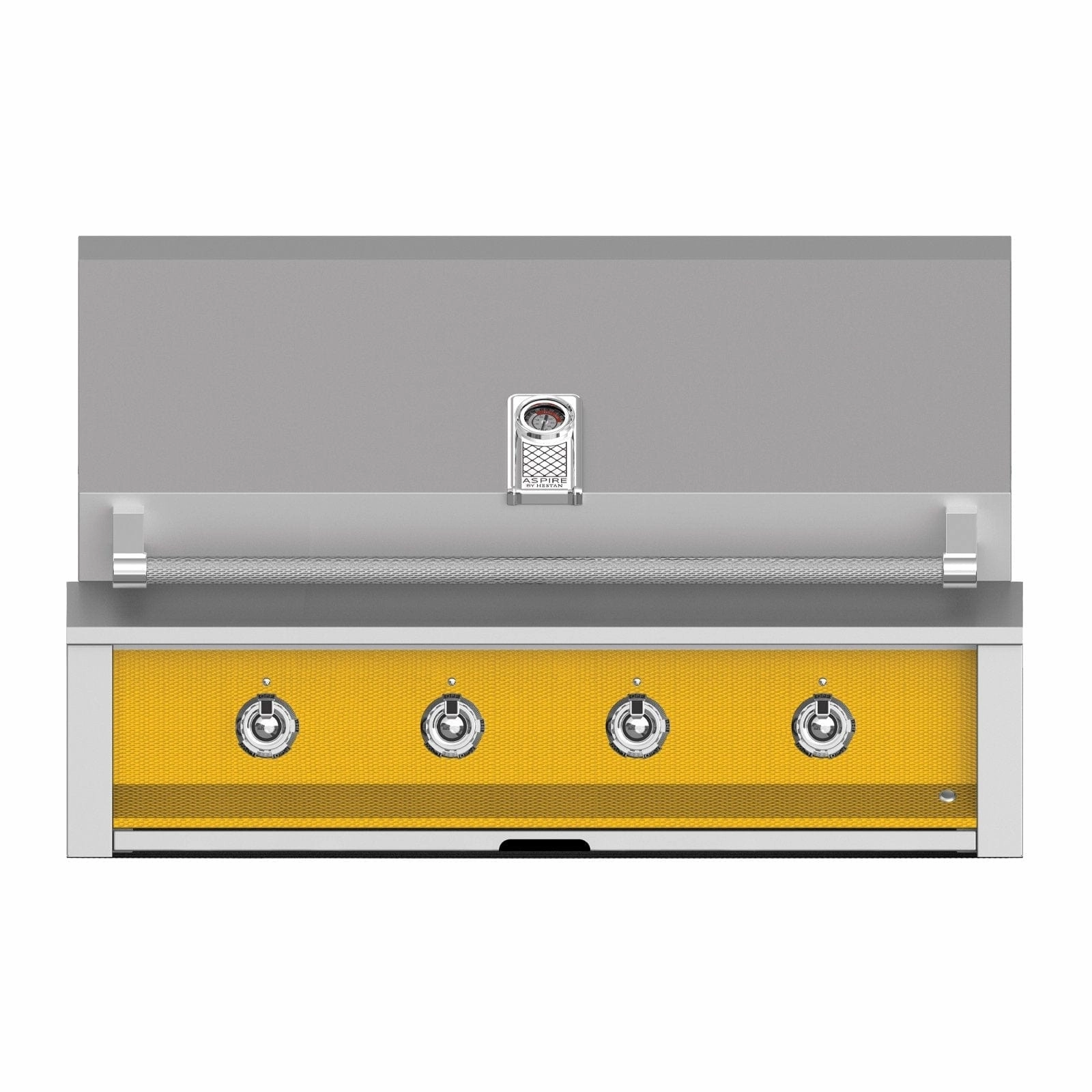 Aspire by Hestan 42-Inch Liquid Propane Gas Grill with 4 U-Burners EAB42-LP-YW stainless steel BBQ grill with side table