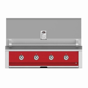 Aspire by Hestan 42-Inch Liquid Propane Gas Grill with U Burner and Sear EMB42-LP-RD stainless steel BBQ grill with side table