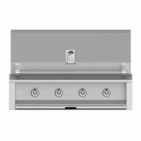 Aspire by Hestan 42-Inch Natural Gas Grill with 3 U-Burner and 1 Sear EMB42-NG stainless steel BBQ grill with side table