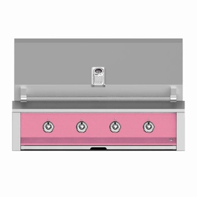 Aspire by Hestan 42-Inch Natural Gas Grill with 3 U-Burner and 1 Sear EMB42-NG-PK stainless steel BBQ grill with side table