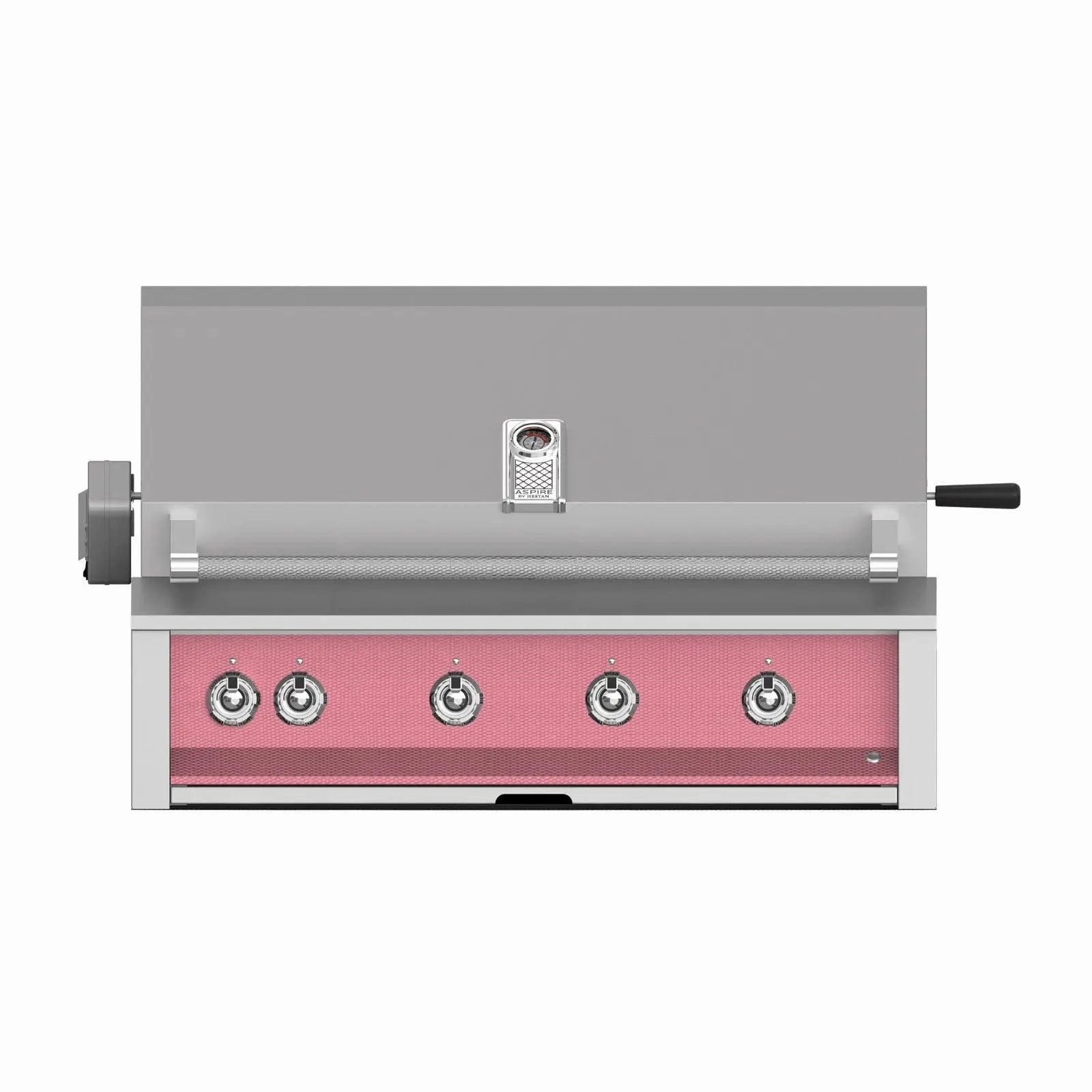 Aspire by Hestan 42-Inch Natural Gas Grill with 4 U-Burners and Rotisserie EABR42-NG-PK stainless steel BBQ grill with side table