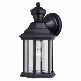 Auburn One Light Outdoor Motion Sensor Wall Light Textured BlackOutdoor wall sconces with motion sensor