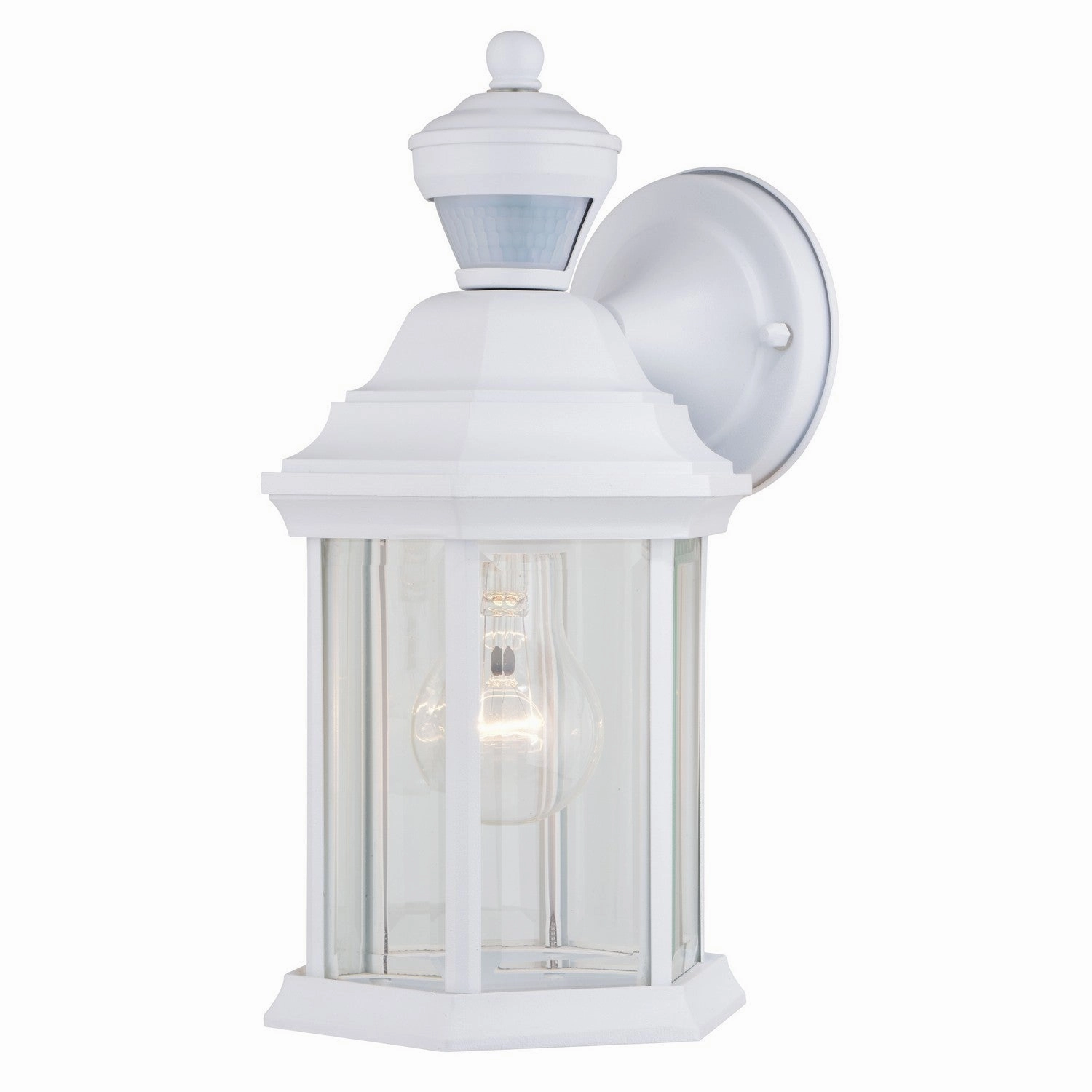 Auburn One Light Outdoor Motion Sensor Wall Light Textured WhiteOutdoor wall sconces with motion sensor