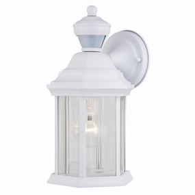 Auburn One Light Outdoor Motion Sensor Wall Light Textured WhiteOutdoor wall sconces with motion sensor