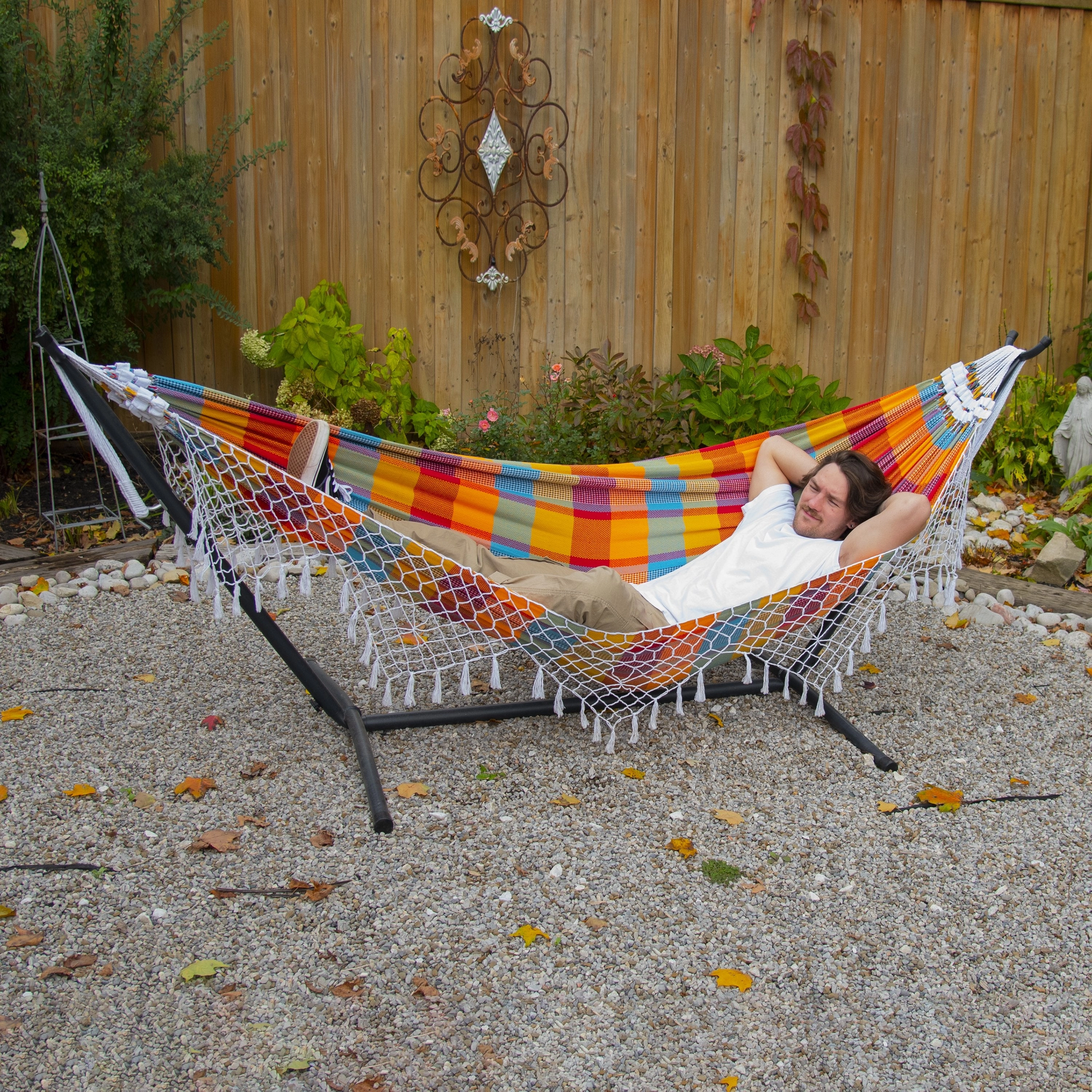 Authentic Brazilian Hammock with Stand (10ft/290cm) - Carnival